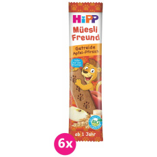 6x HiPP BIO Müsli tyčinka Jablko-Broskev 20 g, 1+