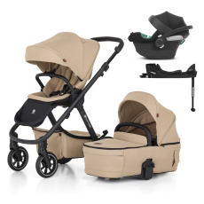 PETITE&MARS Kočárek kombinovaný ICON 2v1 Mocha Beige LITE RWS + CYBEX Aton B2 i-Size + základna