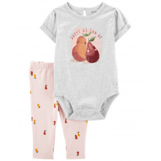 CARTER'S Set 2dílný body kr. rukáv, legíny Grey Pears holka 9m