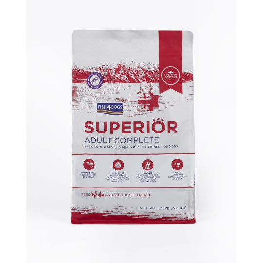 FISH4DOGS Granule velké pro dospělé psy Superior losos s bramborami 1,5 kg