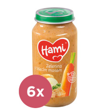 6x HAMI Roláda - zelenina a telecí maso (250 g) - maso-zeleninový příkrm