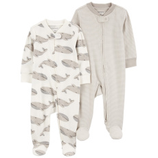 CARTER'S Overal na zip Sleep&Play Gray Whale/Stripe neutral 2ks 9m/vel. 74