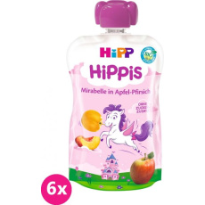 6x HiPP BIO HiPPiS Jablko, Broskev, Mirabelka (12m+) 100 g