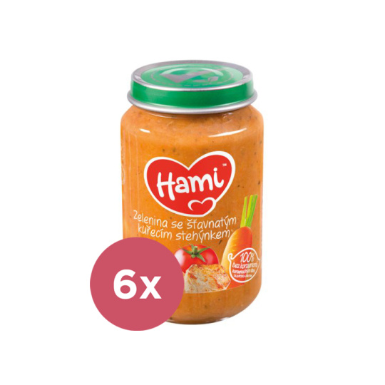 6x HAMI Brambory s rajčaty a kuřetem (200 g) - maso-zeleninový příkrm