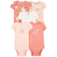 CARTER'S Body krátký rukáv Pink Floral holka 5ks 18m/vel. 86