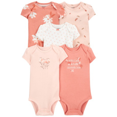 CARTER'S Body krátký rukáv Pink Floral holka 5ks 6m/vel. 68