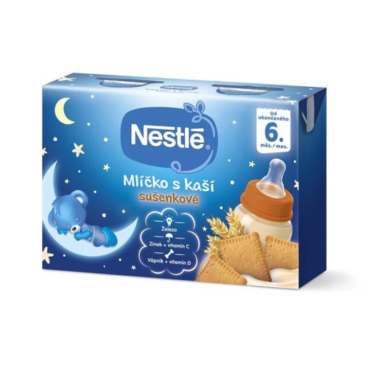 NESTLÉ Mlíčko s kaší sušenkové (2x 200 ml)