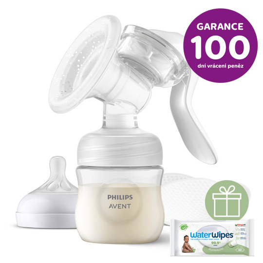 Philips AVENT Odsávačka mateřského mléka manuální+WW Soapberry 60ks