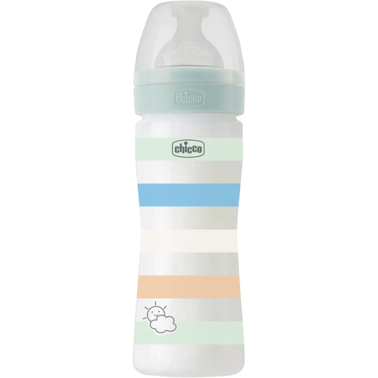 CHICCO Láhev kojenecká Well-being silikon 250 ml kluk