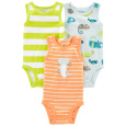 CARTER'S Body bez rukávů Stripes Animals kluk 3ks 18m