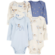 CARTER'S Body dlouhý rukáv Blue/Ivory kluk 4ks 18m/vel. 86