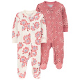 CARTER'S Overal na zip Sleep&Play Pink/Ivory Floral holka 2ks NB/vel. 56