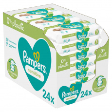 PAMPERS Sensitive vlhčené ubrousky Plastic Free 24 x 52 ks = 1248 ks