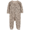 CARTER'S Overal na zip Sleep&Play Khaki Floral holka 9m/vel. 74