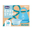 CHICCO Set jídelní silikonový - blue, 6m+