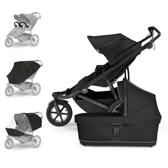 THULE Kočárek sourozenecký Urban Glide Double Black/Black set L