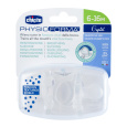 CHICCO Dudlík Physio Luxe celosilikonový 6-12m crystal 2 ks