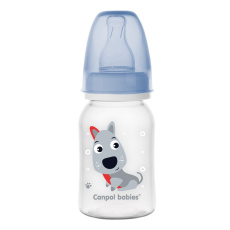 CANPOL BABIES Lahev s potiskem CUTE ANIMALS 120ml - modrá