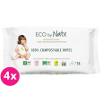 4x ECO BY NATY Sensitive Vlhčené ubrousky bez vůně 56 ks