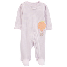 CARTER'S Overal na zip Sleep&Play Lilac Stripe holka NB/ vel. 56