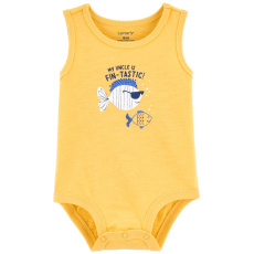 CARTER'S Body bez rukávů Yellow Fish kluk 18m