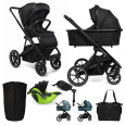 MUUVO Kočárek kombinovaný Slick 2.0 set 2v1 Classic black + KIDDY Evoluna i-size 2 + základna