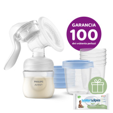 Philips AVENT Odsávačka mateřského mléka manuální + VIA 180 ml 5 ks+WW Soapberry 60ks