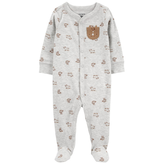 CARTER'S Overal na druky Sleep&Play Gray Animal kluk 3m/vel. 62