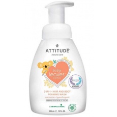 ATTITUDE Dětská mycí pěna 2v1 Baby leaves s vůní hruškové šťávy 295 ml