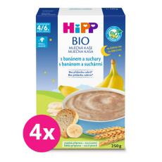 6x HiPP BIO Kaše mléčná na dobrou noc s banánem a suchary od uk. 4.-6. měsíce, 250g