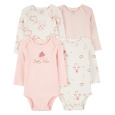 CARTER'S Body dlouhý rukáv Pink/Ivory holka 4ks 24m/vel. 92