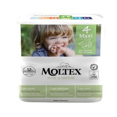 6x MOLTEX Pure&Nature Pleny jednorázové 4 Maxi (7-18 kg) 29 KS - ECONOMY PACK