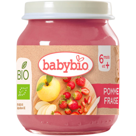 BABYBIO Bio jablko a jahody 130 g