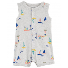 CARTER'S Overal letní Grey Boats kluk 3m